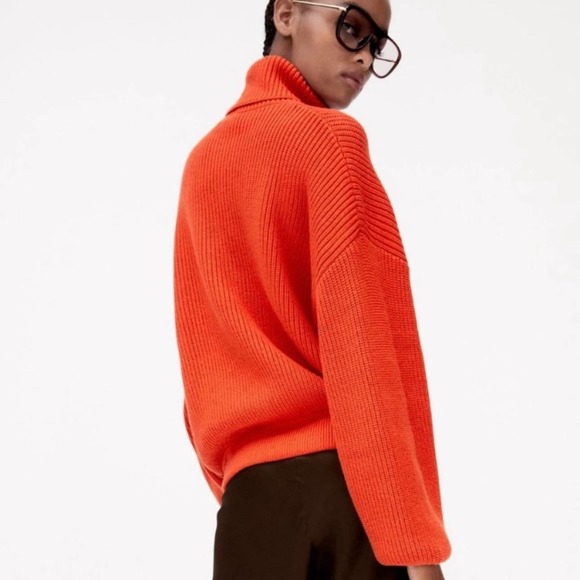 Zara Orange Turtleneck Sweater - Picture 2 of 9